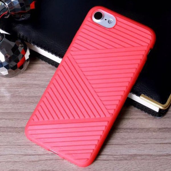 Wholesale iPhone 7 Plus Twill Design Hybrid Case (Red)